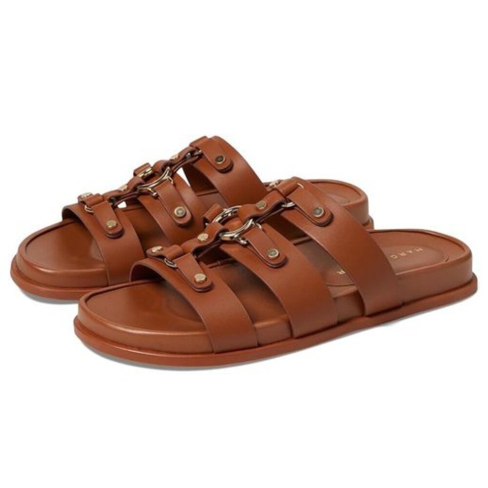 Marc Fisher Verity Flat Footbed Sandal Women's sz 8 Brown